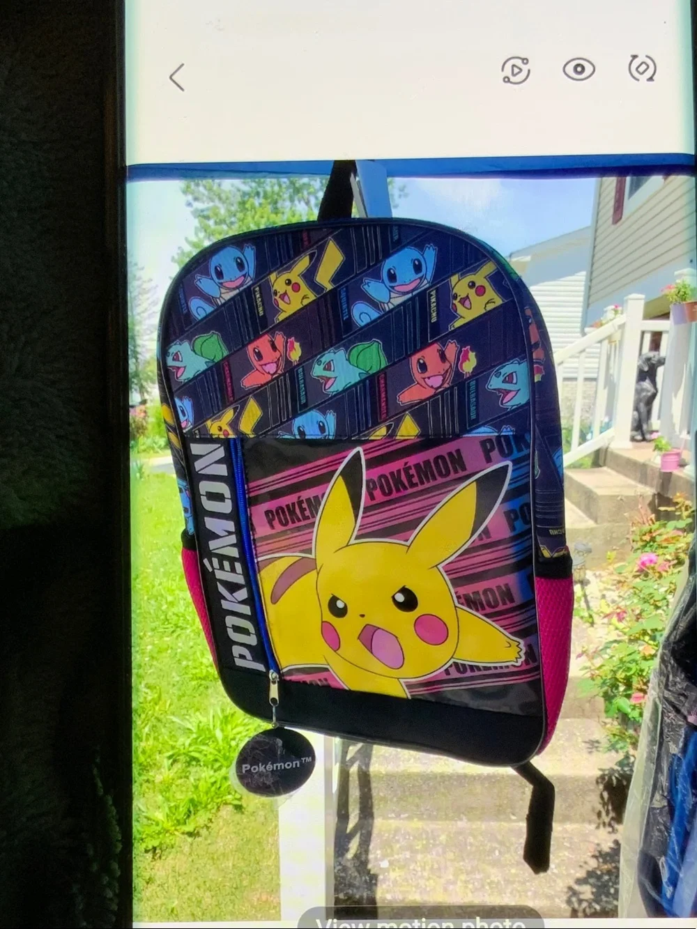 Pokémon Pikachu Kids Backpack - Black & Pink